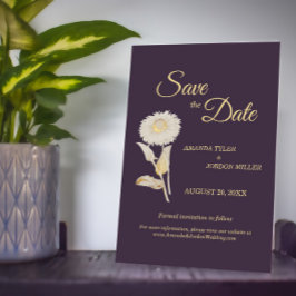 Lila Daisy Antique Wedding rettet das Datum Save The Date