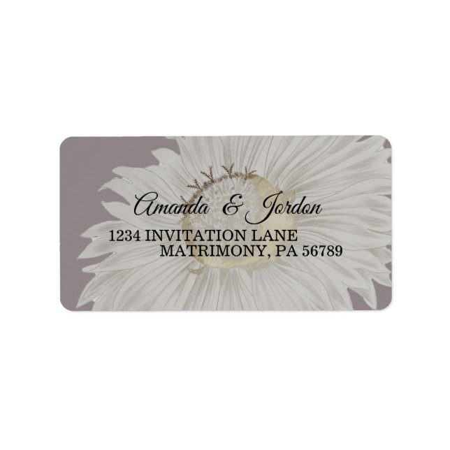 Lila Daisy Antique Wedding RSVP Adressenlabel Adressaufkleber (Vorne)