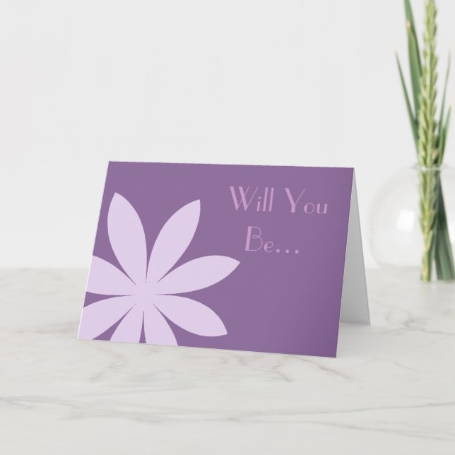 Lila Daisy Be My Flower Girl Einladung (Vorderseite)