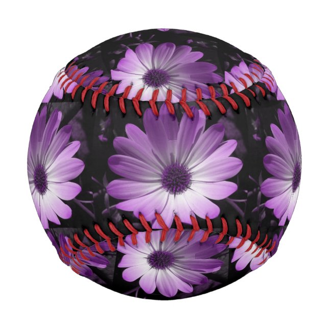Lila Daisy Blume Baseball (Vorderseite)