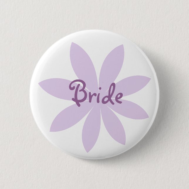 Lila Daisy Blume Bride Button (Vorderseite)