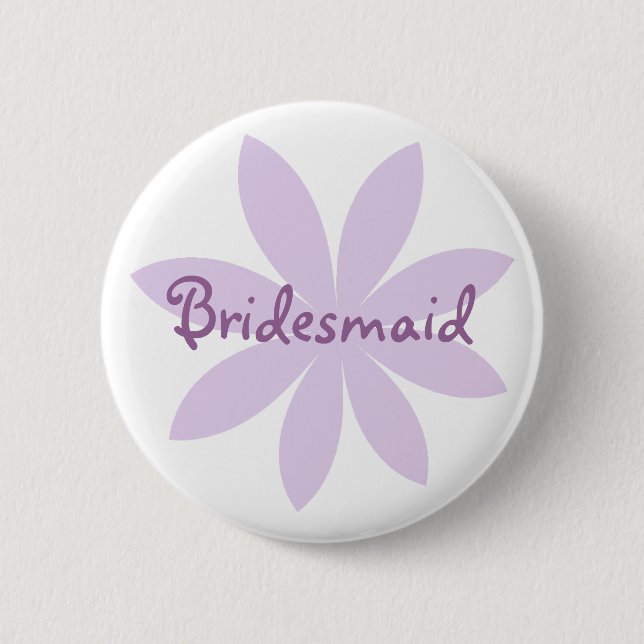 Lila Daisy Blume Bridesmaid Button (Vorderseite)