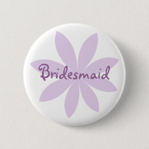 Lila Daisy Blume Bridesmaid Button