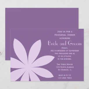 Lila Daisy Blume Hochzeit Probe Dinner Einladung