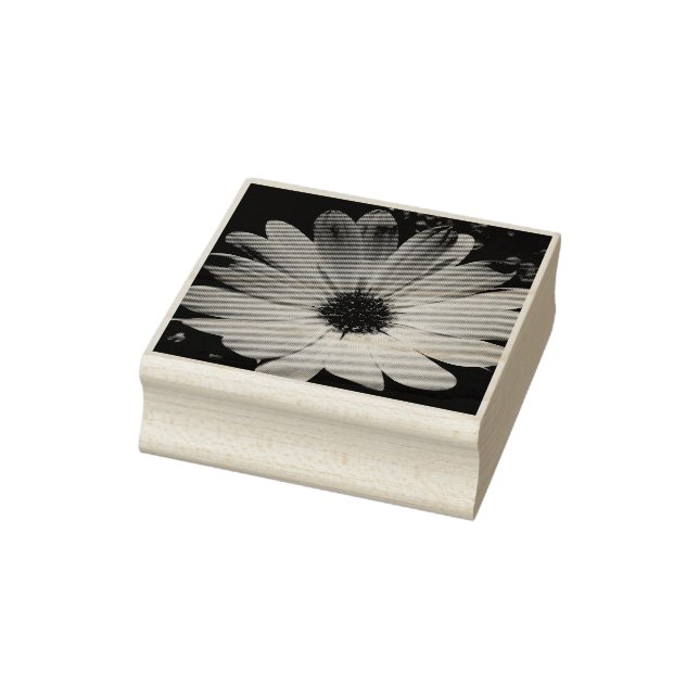 Lila Daisy Blume Holzkunst Briefmarke Gummistempel (Stempel)