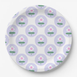 Lila Daisy Blume Kinderdusche im Bloom Party Pappteller