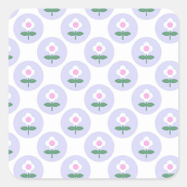 Lila Daisy Blume Kinderdusche im Bloom Party Quadratischer Aufkleber