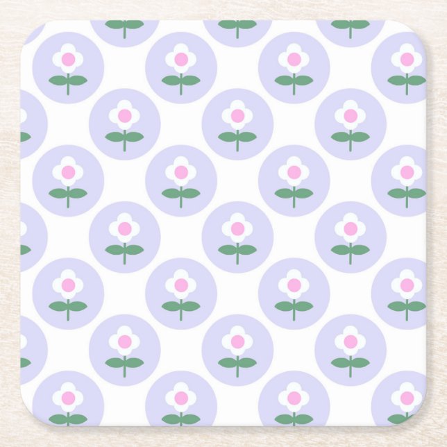 Lila Daisy Blume Kinderdusche im Bloom Party Rechteckiger Pappuntersetzer (Vorderseite)