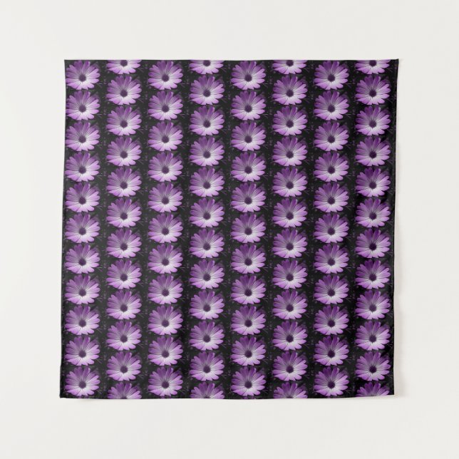 Lila Daisy Blume Tapestry Wandteppich (Vorderseite (Horizontal))