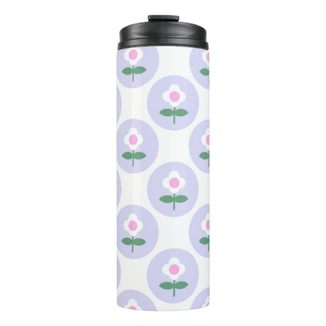 Lila Daisy Blume Tee Kinder Niedlich School Thermosbecher (Vorderseite)