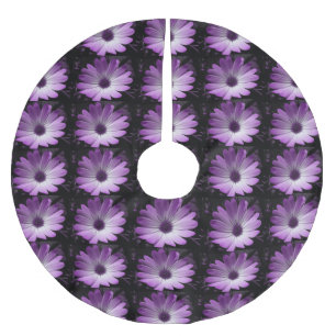 Lila Daisy Blume Tree Skirt Polyester Weihnachtsbaumdecke