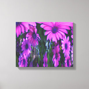 Lila Daisy Floral Abstrakt Art Leinwanddruck