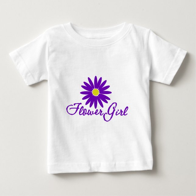 Lila Daisy Flower Girl Baby T-shirt (Vorderseite)