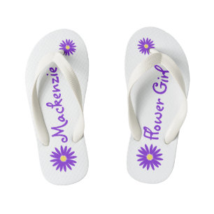 Lila Daisy Flower Girl Kinderbadesandalen