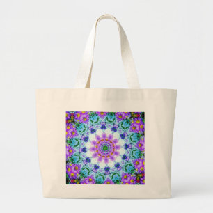 Lila Daisy Geometric Jumbo Stoffbeutel