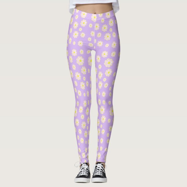 Lila Daisy Leggings (Vorderseite)