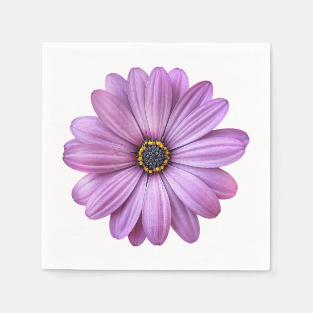 Lila Daisy Party Paper Napkins Serviette (Vorderseite)