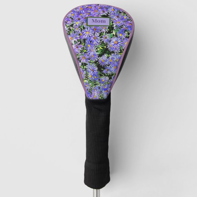 Lila Daisy Personalisierter Golf Head Cover für Ma Headcover (Vorderseite)