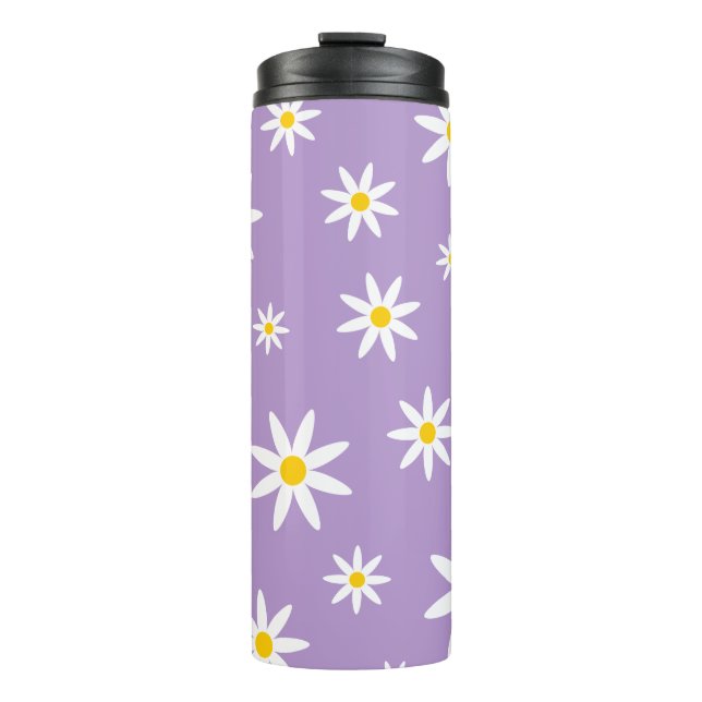 Lila Daisy Thermal Tumbler Thermosbecher (Vorderseite)