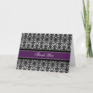 Lila Damask Bridal Lucheon Danke-Karte Dankeskarte