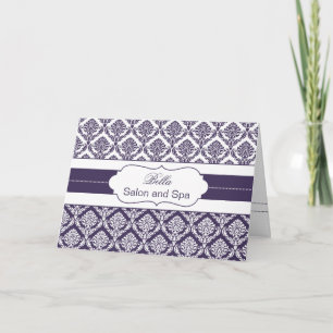 lila Damask Business Danke Cards