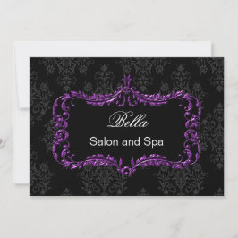 lila Damask Business Danke Cards