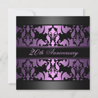 Lila Damask Design Hochzeitsfeier Einladung