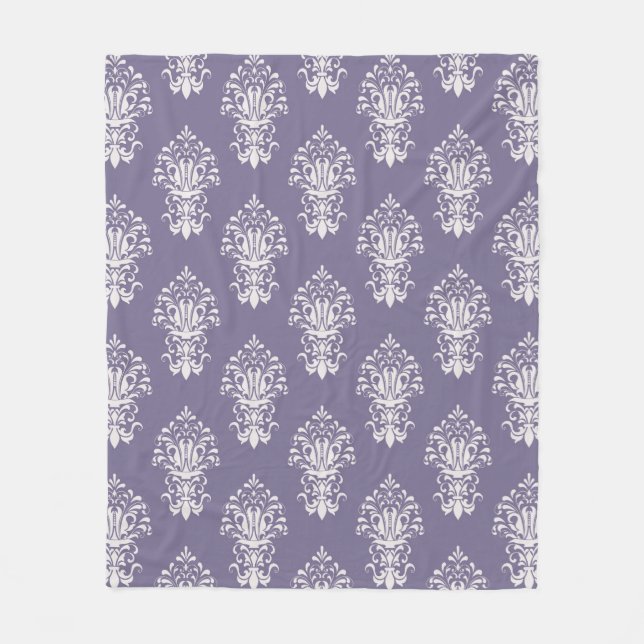Lila Damask Fleece Blanket (Vorderseite)