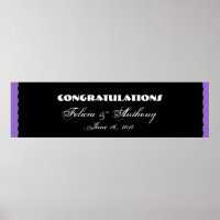 Lila Damask Lace Wedding oder Verlobung Banner