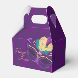 Lila Damask Purim Mask Party Geschenkschachtel