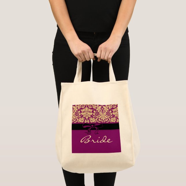 Lila Damask Tragetasche (Vorderseite (Produkt))