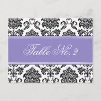 Lila Damask Wedding Tischnummer