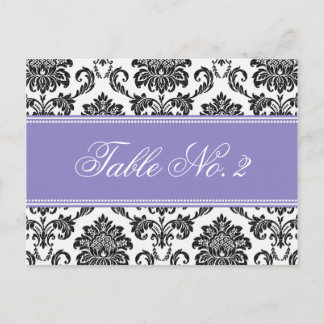 Lila Damask Wedding Tischnummer