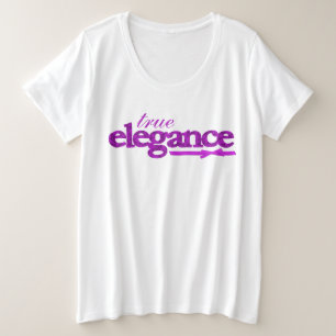 Lila Damast der wahren Eleganz u. Bandbügelspitze Große Größe T-Shirt