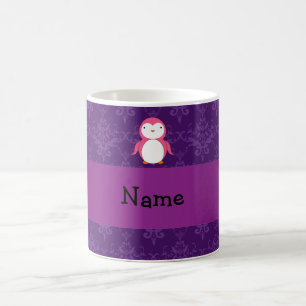Lila Damast des personalisierten rosa Kaffeetasse