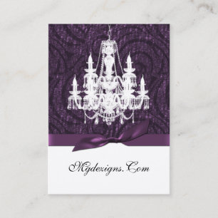 lila Damast Kronleuchter Chic Business Cards Visitenkarte