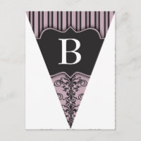 Lila Damast-Party-Flaggen-Girlande-Banner-Postkart