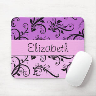 Lila Damast, rosa Damaske, Ihr Name Mousepad