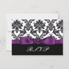 lila Damast uAwg 3.5 x 5 RSVP Karte