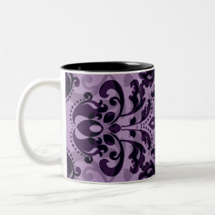 Lila Damastwunsch Zweifarbige Tasse