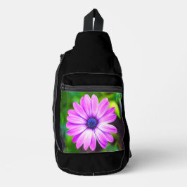 Lila Dämmerung auf der Black Sling Bag