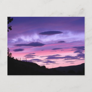 Lila Dämmerung Horizont Landschaftlicher Rückzug S Postkarte