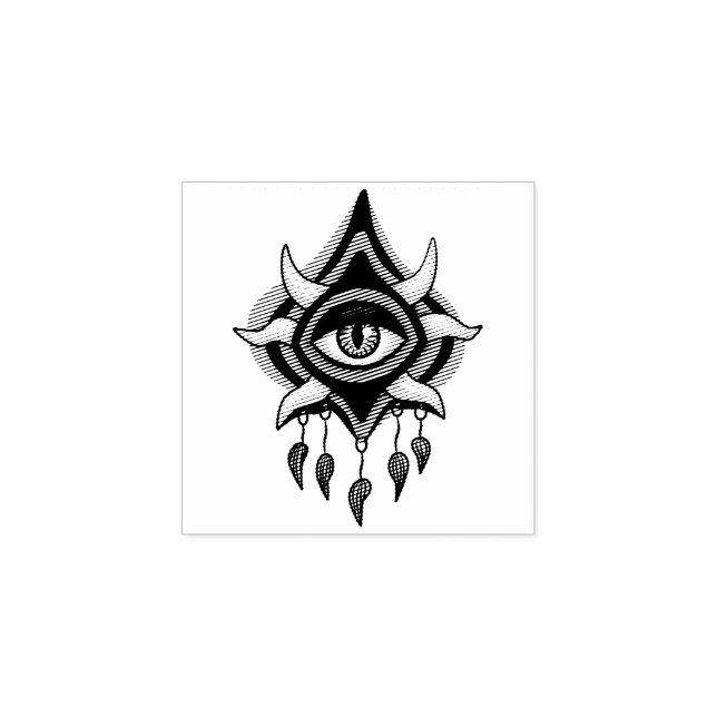 Lila Dämonenauge - Kunst des gotischen Okkultismus Gummistempel (Prägung)