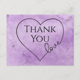 Lila danke Ihnen Watercolor Wedding Vintag Bridal Postkarte