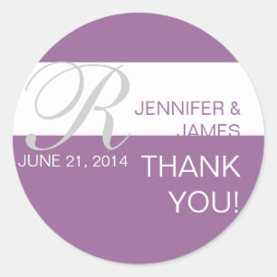 Lila Danke, Monogram Wedding Stickers