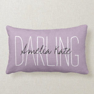 Lila Darling Monogram Lendenkissen
