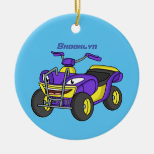 Lila Darstellung des Cartoon von Quad Keramik Ornament