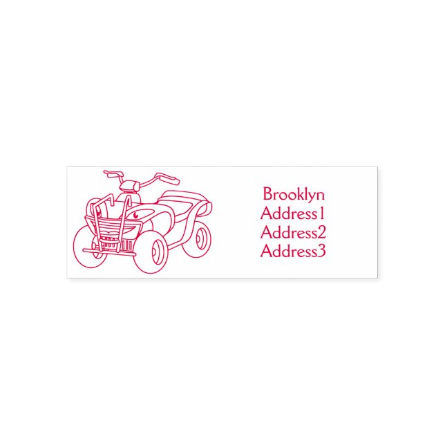 Lila Darstellung des Cartoon von Quad Permastempel (Design)