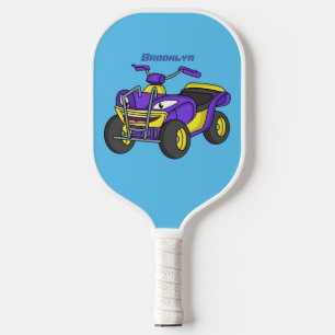 Lila Darstellung des Cartoon von Quad Pickleball Schläger