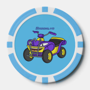 Lila Darstellung des Cartoon von Quad Pokerchips